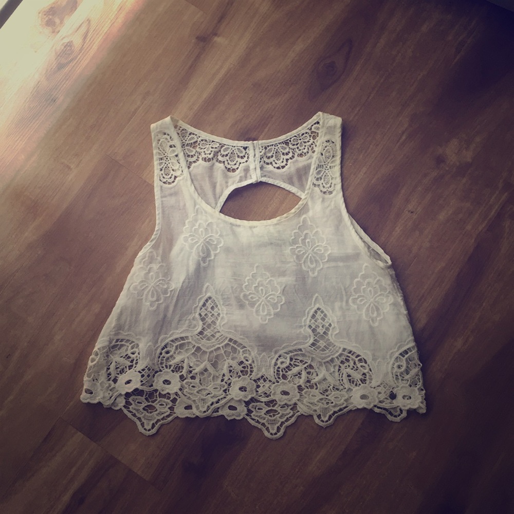 White Abercrombie and Fitch crop top